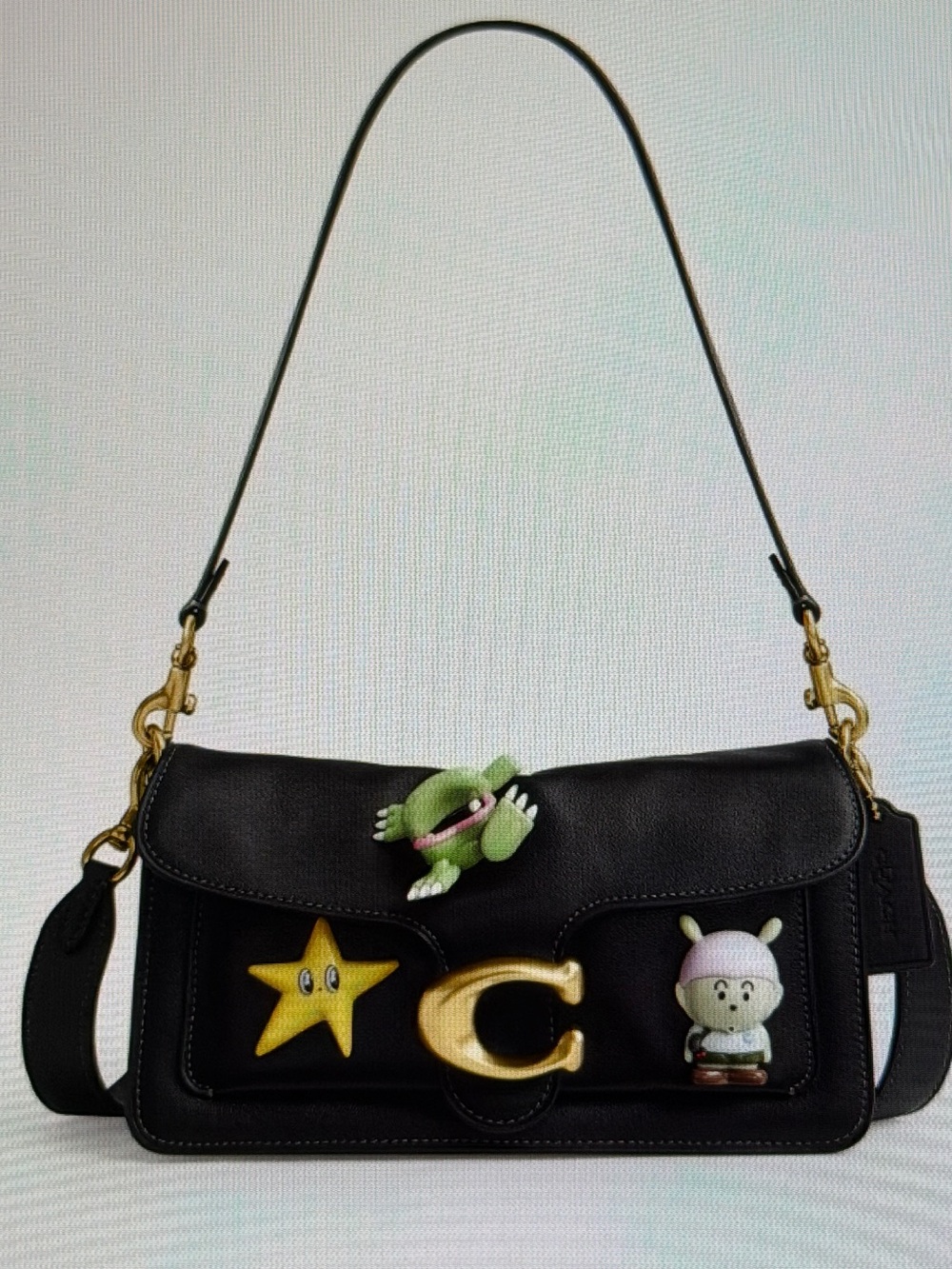 🦖🖤🦖 Coach | Brain Dead Soft Tabby Shoulder Bag 26 With Pins 🦖🖤🦖 NWT 🦖🖤🦖